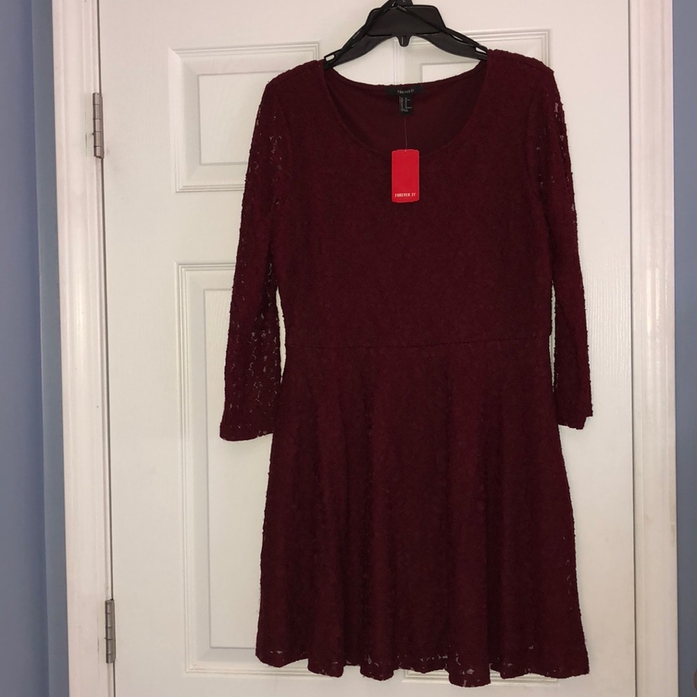 Maroon lace dress